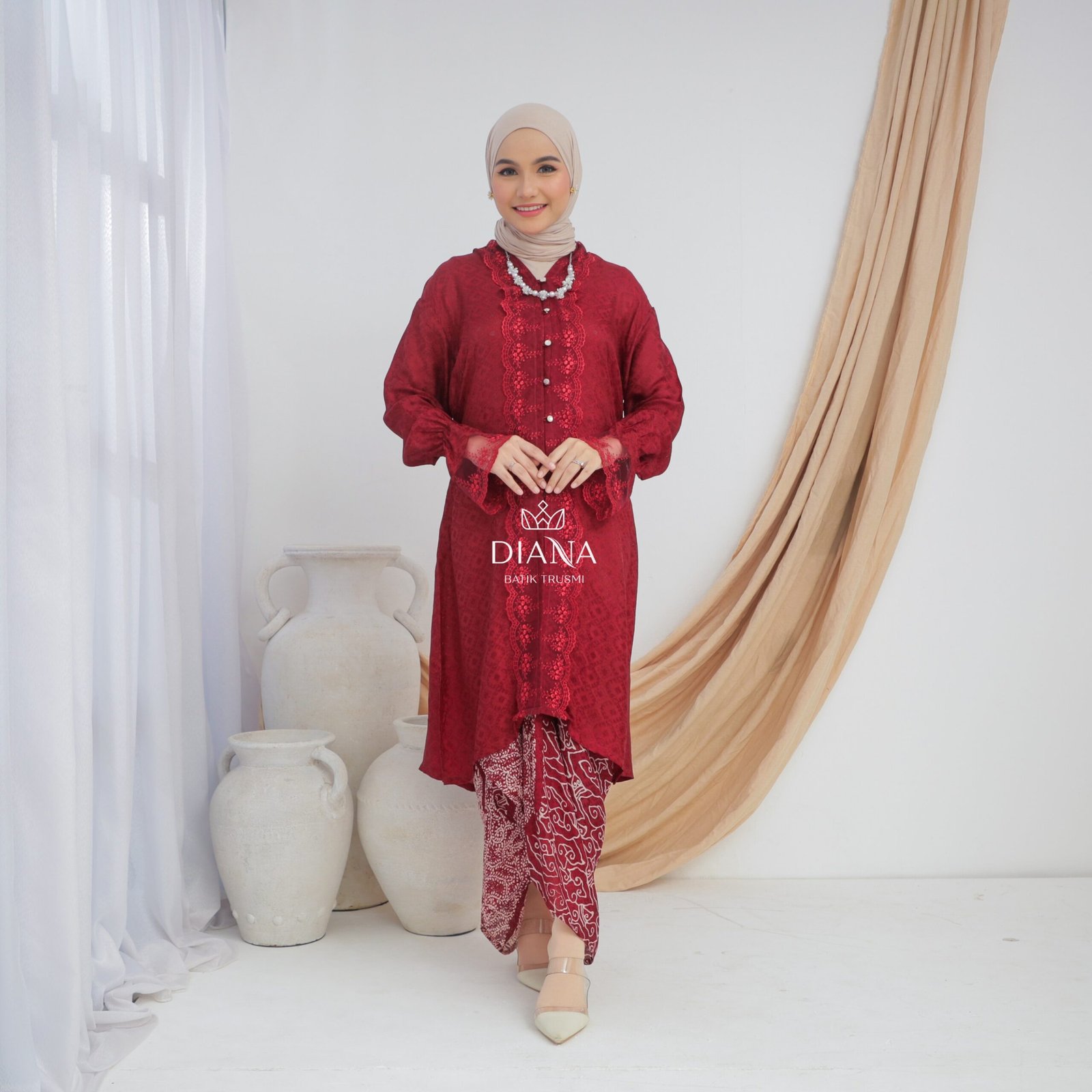 Diana Batik - AYUNA TUNIK KEBAYA VISCOSE | Tunik Raya | Baju Kurung | Tunik Lebaran - Gambar 14