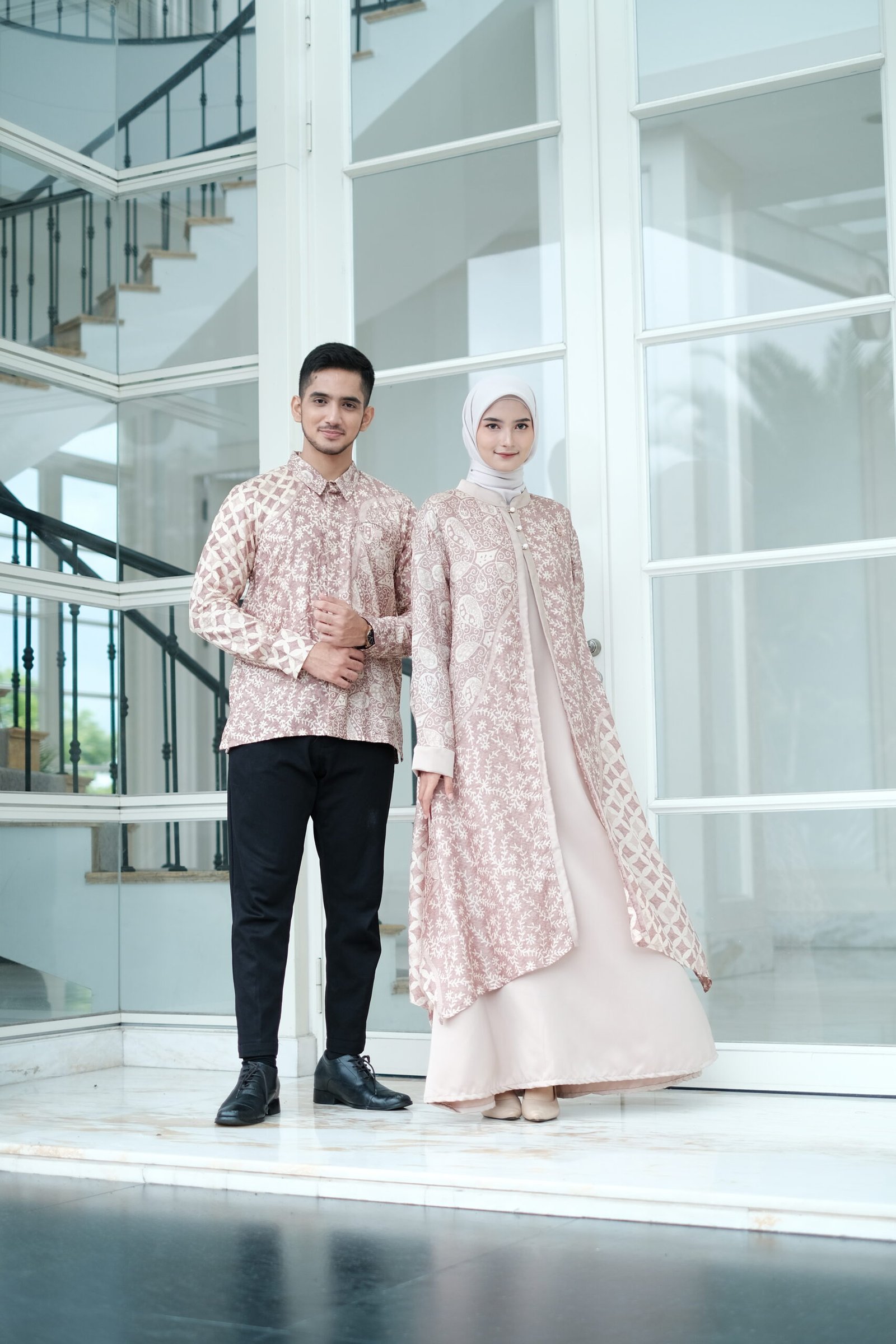 Diana Batik - COUPLE OUTER GAMIS BATIK VISCOSE | Couple Set Gamis Batik Viscose | Gamis Lebaran - Gambar 3