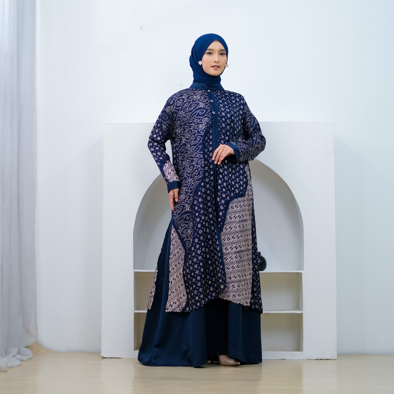 Diana Batik - SET OUTER GAMIS BATIK VISCOSE | Set Gamis Batik Viscose | Gamis Lebaran - Gambar 6