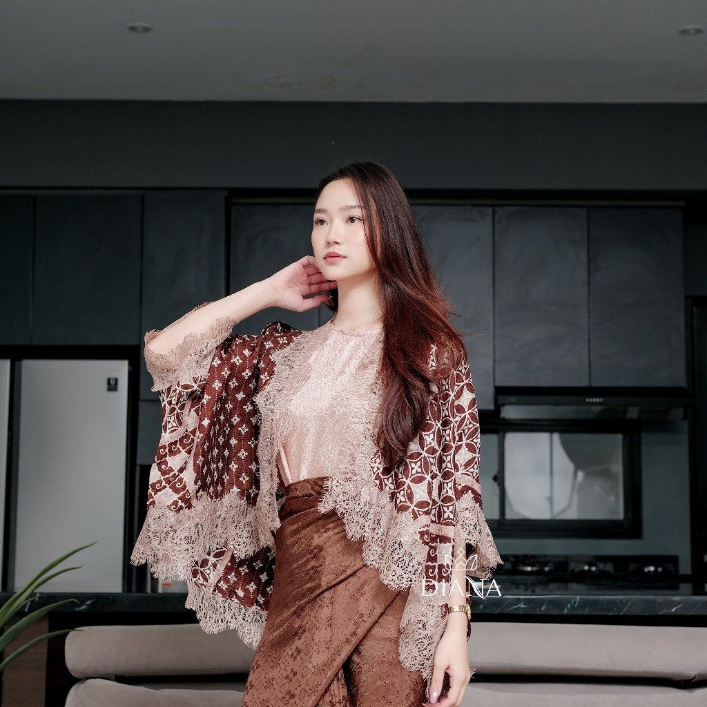 Diana Batik - OUTER BOLERO LACE BATIK VISCOSE | Outer Crop | Outer Batik Viscose Kondangan - Gambar 5
